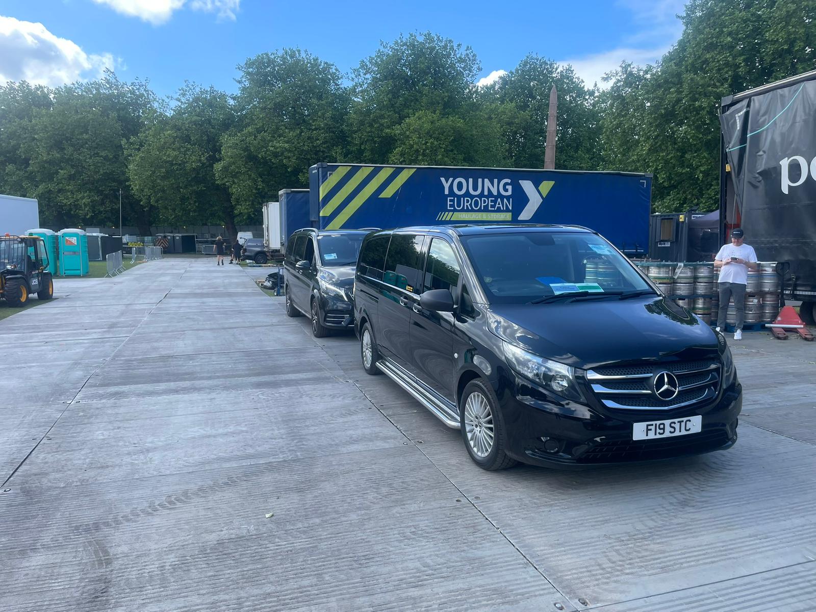 Private Chauffeur for BBC Big Weekend 2025 2 Chauffeur vehicle backstage at BBC Big Weekend 2025 providing transfers for presenters and production staff